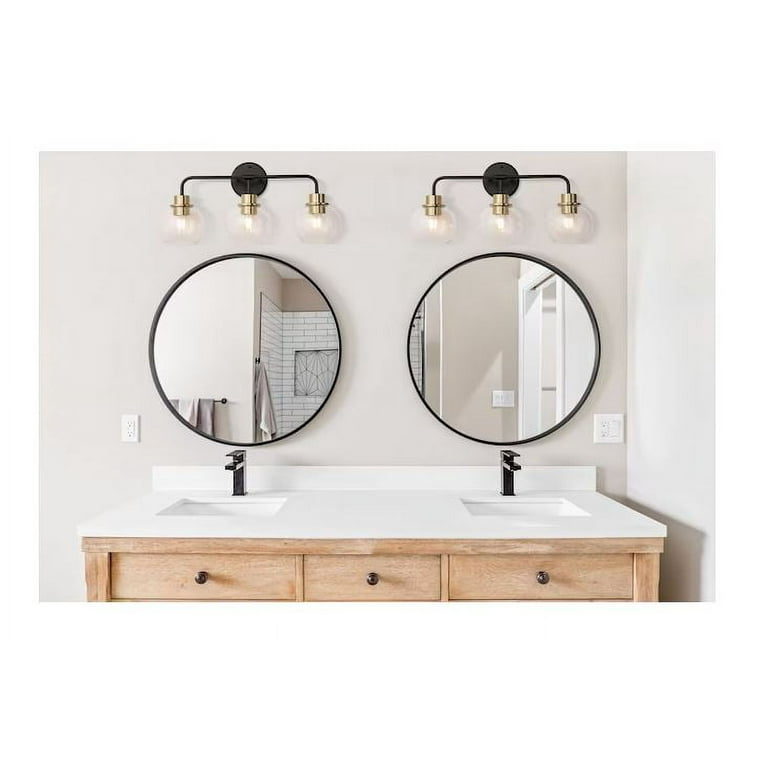 allen + roth Torrington 22.75-Inches 3 -Light Matte Black