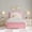 Pink+white, variant on Danolapsi Twin Size Bed Frame, Upholstered Platform Bed Frame with Adjustable Headboard & Led Light, Wooden Slats Support, No Box Spring Needed
