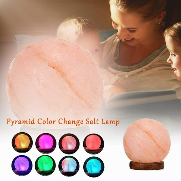Usb Salt Lamp, Crystal Hand Carved Himalayan Lamp, Led Color Changing Light, Natural Ionic Air Purifier, Office Home Yoga Decor, Gift for Meditation, Amber & Multi-Color Lighting