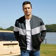 thumbnail image 3 of Men's Bomber Jacket Lightweight Casual Zipper Coat with Pockets Ideal for Camping, Hiking, 3 of 10