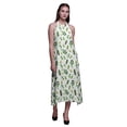 thumbnail image 1 of Bimba Leaves Printed Women Backless Halter Neck Summer Holiday BeachÂ&nbsp;Dress-Small, 1 of 6