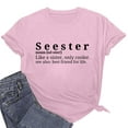 thumbnail image 5 of Teissuly Women's Funny Printed Pattern Casual Fashion Soild Color Short Sleeve Tops Blouse, 5 of 6