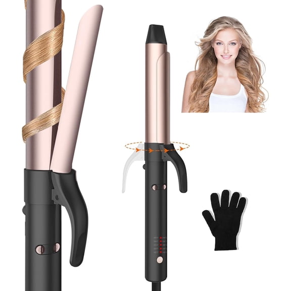 CNV Professional 1.25 Inch Auto-Rotating Curling Iron for Effortless Beach Waves, Salon-Quality Automatic Hair Curler with Ceramic Coating, 360° Rotary Styling Wand for Long-Lasting Volume and Shine