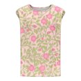 thumbnail image 5 of Shirts for Women Plus Size Sleeveless Round Neck Floral Printed Casual Tank Top Pink L, 5 of 5