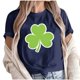 thumbnail image 1 of Camiseta de Manga Corta de Cuello Redondo Impresa de Primavera Superior de las Mujeres, Mezcla Ligera de Poliéster para Uso Diario Y de Fiesta Casual, 1 of 1