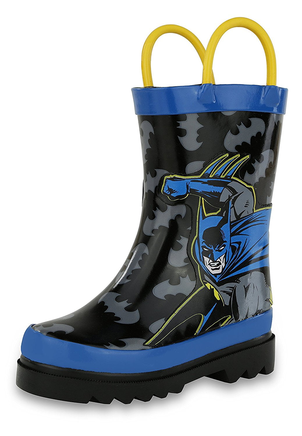 DC Comics Batman Shield Boys Youth Camo Army Print Grey Lighted Rain Boots 