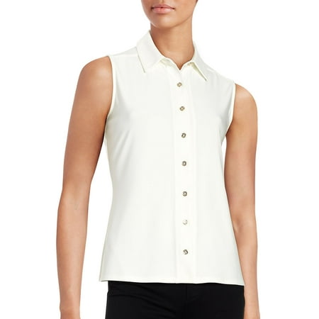Best Button-Down Sleeveless Blouse deal