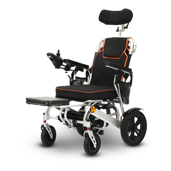 Alton Panther - Electric Wheelchair for Adults, All Terrain Heavy Duty Foldable Lightweight Reclining Wheelchairs, Power Motorized Electric Wheelchair  (Gray - Orange)