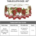 thumbnail image 3 of Christmas Tablecloth Round 60 Inch Red White Poinsettia Floral Table Cloth,Stain Resistance Polyester Winter Flower Xmas Table Covers for Kitchen Dining,Small Tablecloth for Party Picnic, 3 of 6