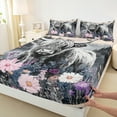 thumbnail image 3 of Castle Fairy White Highland Bull 3Pcs Twin Sheet Sets for Teens Girls Boys,Spring Graden Flowers Twin Fitted Sheet,Rustic Animal Breathable Flat Sheet,Luxury Bedroom Decor, 3 of 7