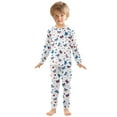thumbnail image 3 of joogoo America Butterfly Hearts Stars 2 Piece Long Sleeve Tee and Pants Cotton Pajama Set 4T, 3 of 7