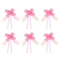 thumbnail image 1 of Unique Bargains 8' Pull Bows Gift Wrapping Pull Bow Gold Thread Style Baskets Present Bows Knot Ribbon Pink 100 Pcs, 1 of 6