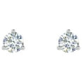 thumbnail image 3 of 1/10 Carat 3-Prong Martini Style Diamond Stud Earrings with Push Back in 10K White Gold - IGI Certified, 3 of 6
