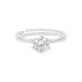 thumbnail image 2 of Adjustable Silver Solitaire Ring, Moissanite Ring, April Birthstone Ring, 925 Sterling Silver Vintage Ring for Women, 2 of 3