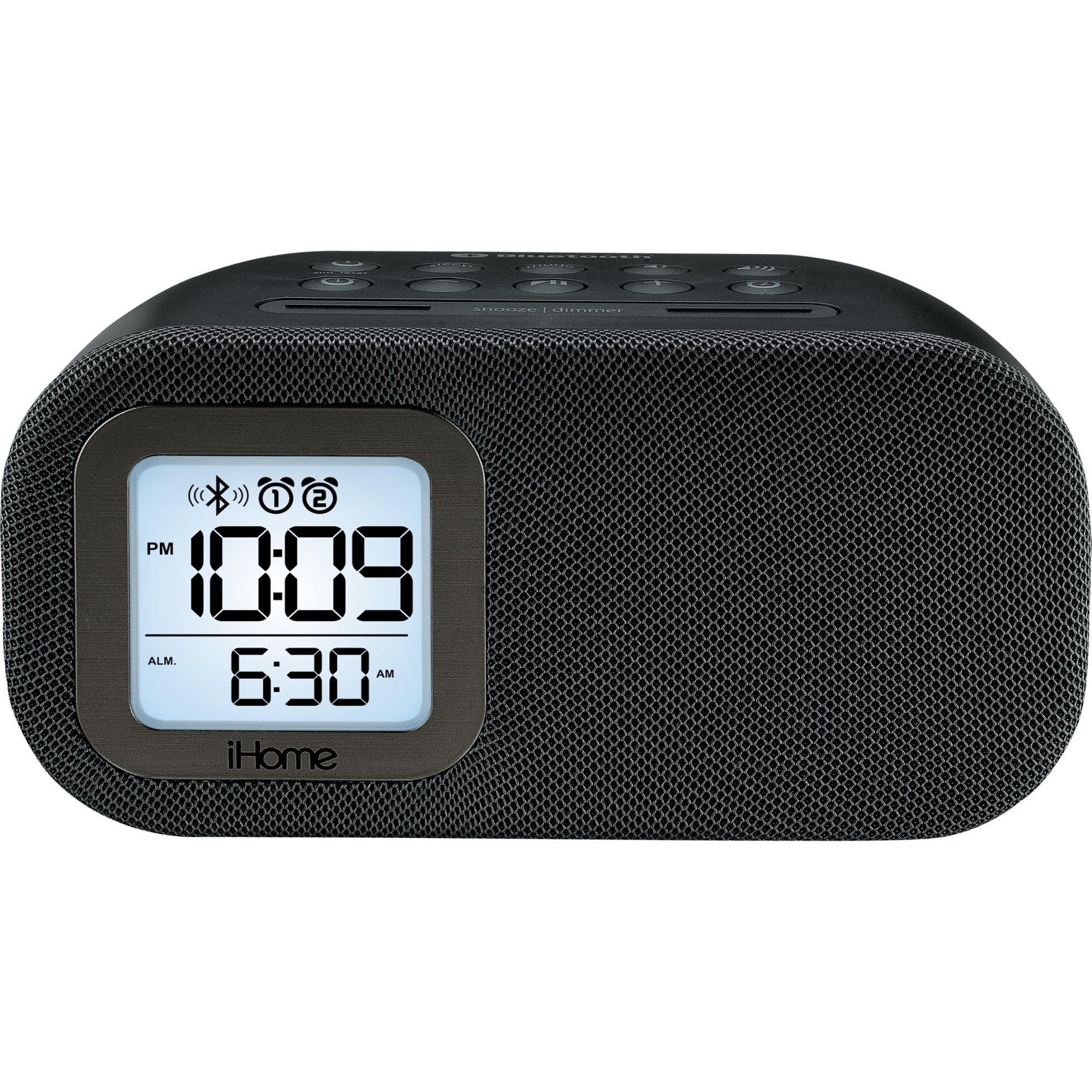BT Dual Bedside Alarm FM Clock Radio Bluetooth With Speakerphone And