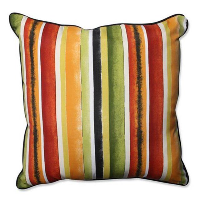 Pillow Perfect 593180 Coussin de Sol Intérieur-Extérieur Dina Noir&44; Multicolore - 25 Po