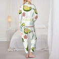thumbnail image 5 of Kll Happy Avocado Print Women'S Long Sleeve Pajamas With Pants Sleepwear Loungewear 2 Set-Medium, 5 of 9