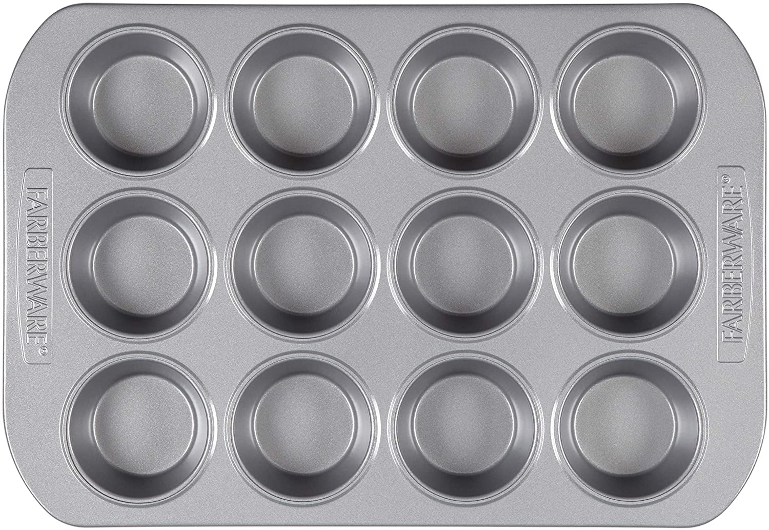 Farberware Nonstick Bakeware 12-Cup Muffin Tin / Nonstick 12-Cup Cupcake  Tin - 12 Cup, Gray