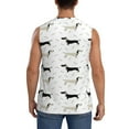 thumbnail image 4 of Lsque Dachshund Dog Print Men's Cotton Blend Sleeveless Muscle Shirts (S-3XL)- Moisture Wicking, Odor Protection, UPF 30+,XX-Large, 4 of 8