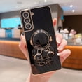 thumbnail image 1 of Funda de silicona con soporte de astronauta enchapado para Samsung S22 Ultra, Galaxy S21 FE S20 FE S10 Note 20 Ultra 10 Plus qiuyongming unisex, 1 of 2