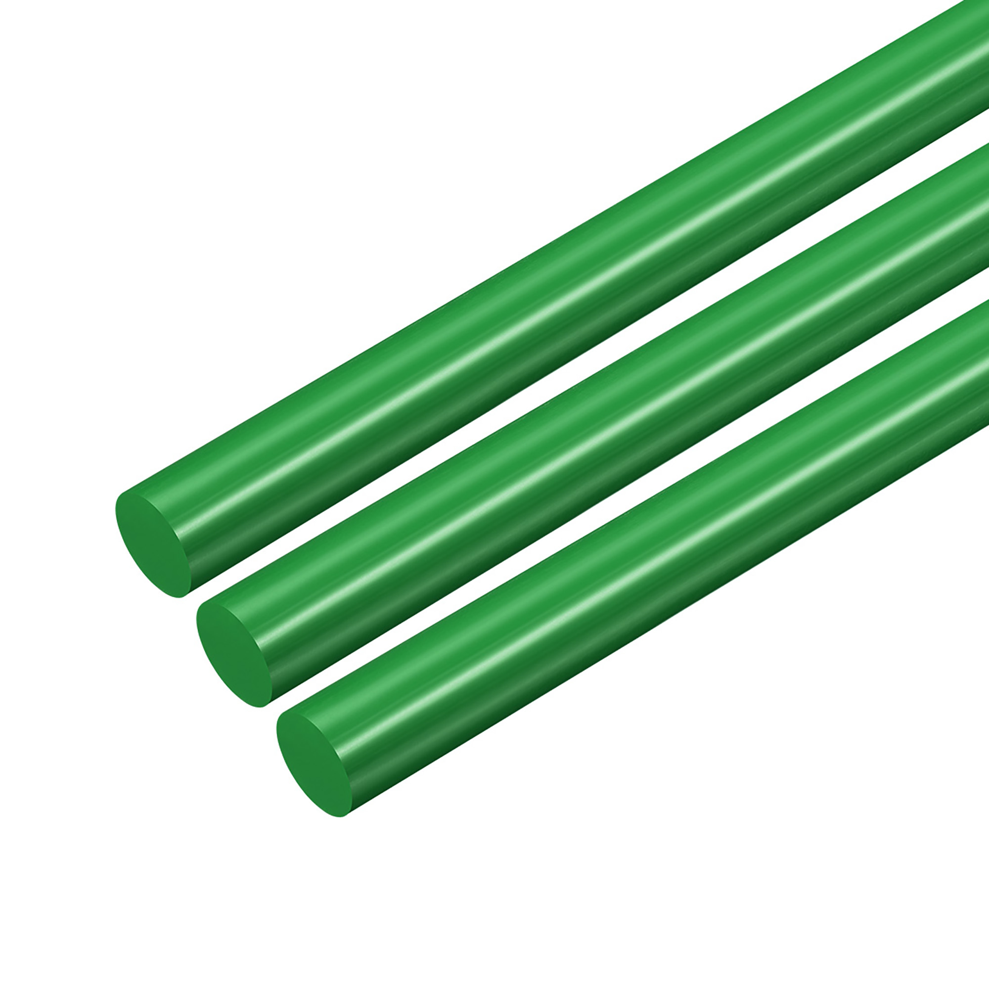3pcs Plastic Round Rod 5/16" Dia 20" Length Green (POM) Polyoxymethylene Rods Engineering Plastic Round Bars(8mm)
