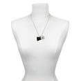 thumbnail image 3 of Delight Jewelry Acrylic 1.25" Black Megaphone Silvertone Script Initial Disc - S - Charm Necklace, 20"+3", 3 of 4