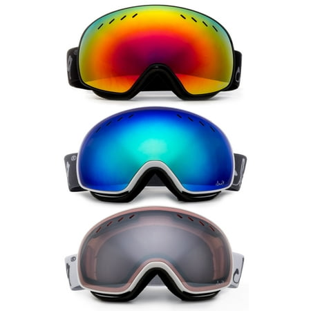 Cloud 9 - Snow Goggles Adult Anti-Fog Double Lens UV Protection Wide Angle Frameless Mirror Snowboarding Ski (2017 Model)(1 Pair only, choose your
