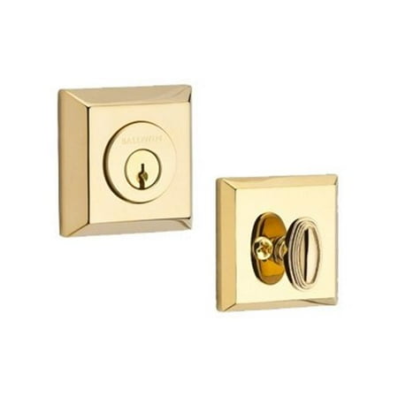 - Baldwin SCTSD003 Reserve Single Cylinder Traditional Square Deadbolt in Lifetime Brass Finish