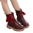thumbnail image 3 of Huowey Children Thick Heeled Thick Soled Girls Mid Length Boots Fashionable Pearl Bow Children Short Boots, 3 of 8
