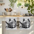 thumbnail image 4 of Grey Easter Kitchen Towels Set of 3, Spring Country Cute Bunny Plaid Checkered Absorbent Dish Towels for Kitchen, Microfiber Hand Towel, Quick Drying Tea Towel for Cleaning Decorative Dishcloths, 4 of 7