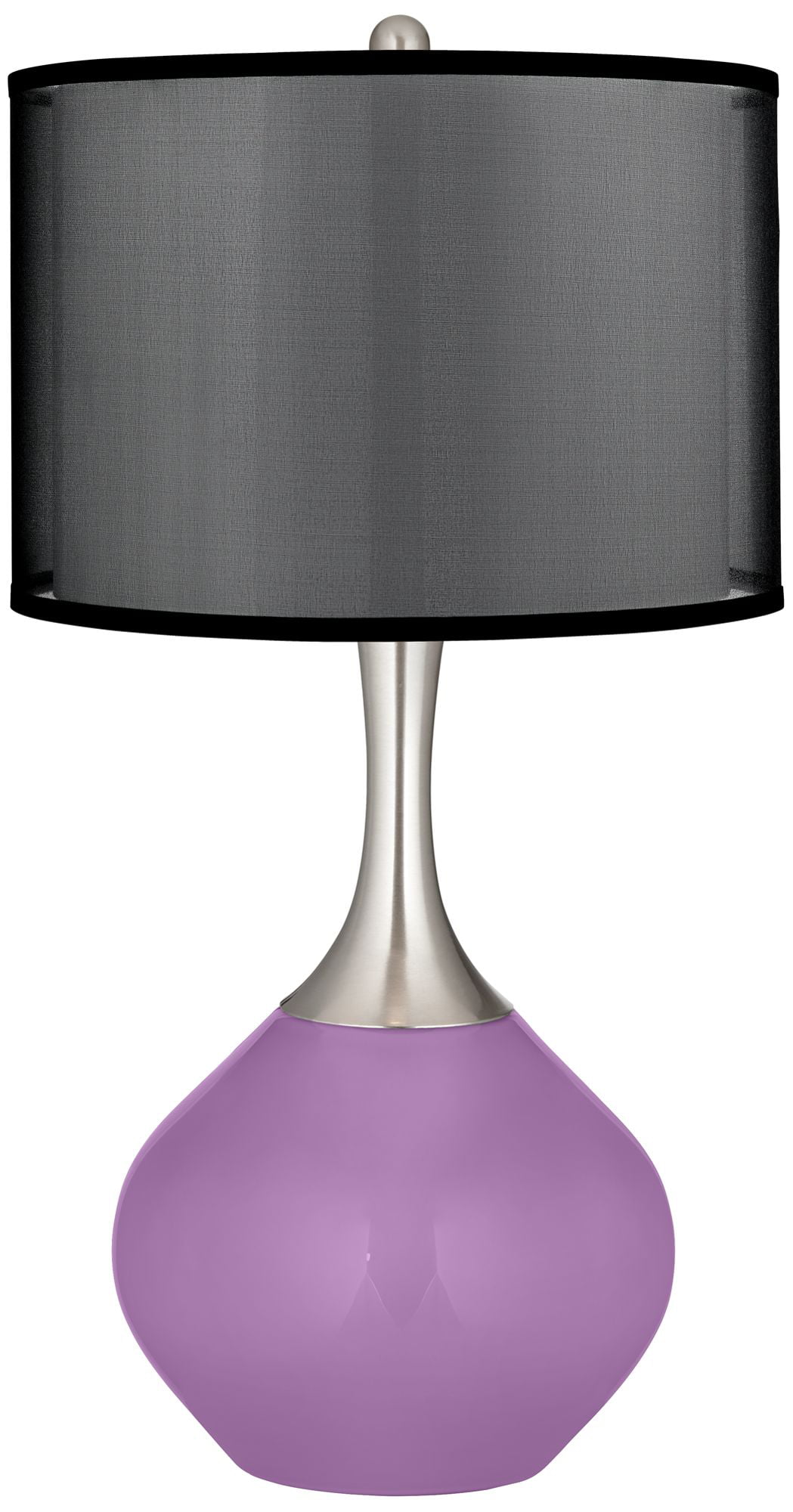 Handmade Mauve Purple Oval Lampshade with Silver Lining 