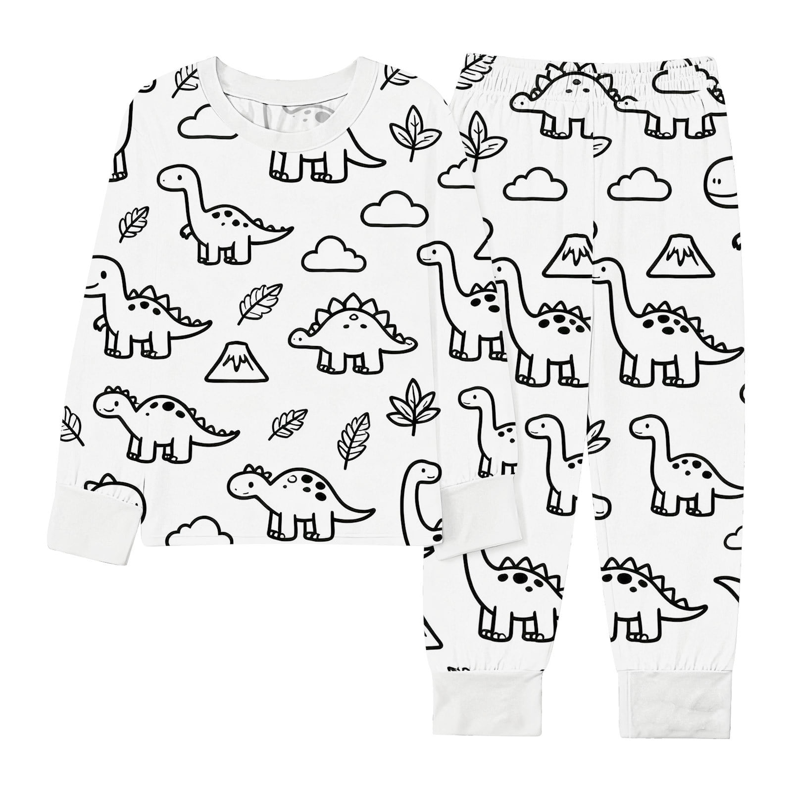 Owordtank Kids DIY Colorable Pants Set Boys Girls Hand Painted T Shirts and Pants Sets Funny Cartoon Coloring 2 Piece Outfits