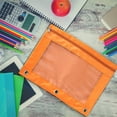 thumbnail image 4 of XIA0LE 3 Ring Binder Pencil Pouch, Clear Window Pencil Case With Smooth Zipper, Big Capacity Pencil Bag With 3 Reinforced Grommets For Office,Student (Orange), 4 of 6