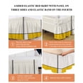 thumbnail image 6 of Geomrtic Yellow,Wrap Around Bed Skirts for California King Bed 18" Drop,Bed Skirt with Adjustable Elastic Belt Dust Ruffle Bed Valance Abstract Stripes Patckwork Modern Art Bed Frame Cover, 6 of 7