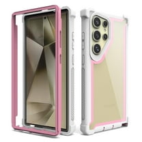 Dteck Case for Samsung Galaxy Note 20 Ultra,Shockproof Dual-Layer Protection Silicone PC Case Heavy Duty Rugged Crystal Clear Back Cover for Samsung Galaxy Note 20 Ultra,Pink White