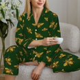 thumbnail image 4 of Goofa Hohey Bee Printed Women’s 2 Piece Pajama Set Super,Pajamas Women's Long Sleeve Sleepwear Soft Button Down Loungewear Pjs Lounge Set Nightwear-, 4 of 9