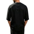 thumbnail image 6 of Mens Beach Shirts Linen 3/4 Sleeve Notch V-Neck Lightweight Breathable Summer Hawaiian Tops Fathers Gift, 6 of 6