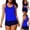 Blue, variant on Women's 2026 Fashion Fashion Tankini 3 Piece Swimsuit Set, Breathable Lightweight Beach Bathing Suit for Summer Blue XXL