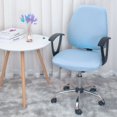 thumbnail image 3 of Simple dividir cubierta silla de oficina transversal elástico computadora fundas de LICRA para silla con estampados elásticos asiento fundas, decoración de dos partes, 3 of 5