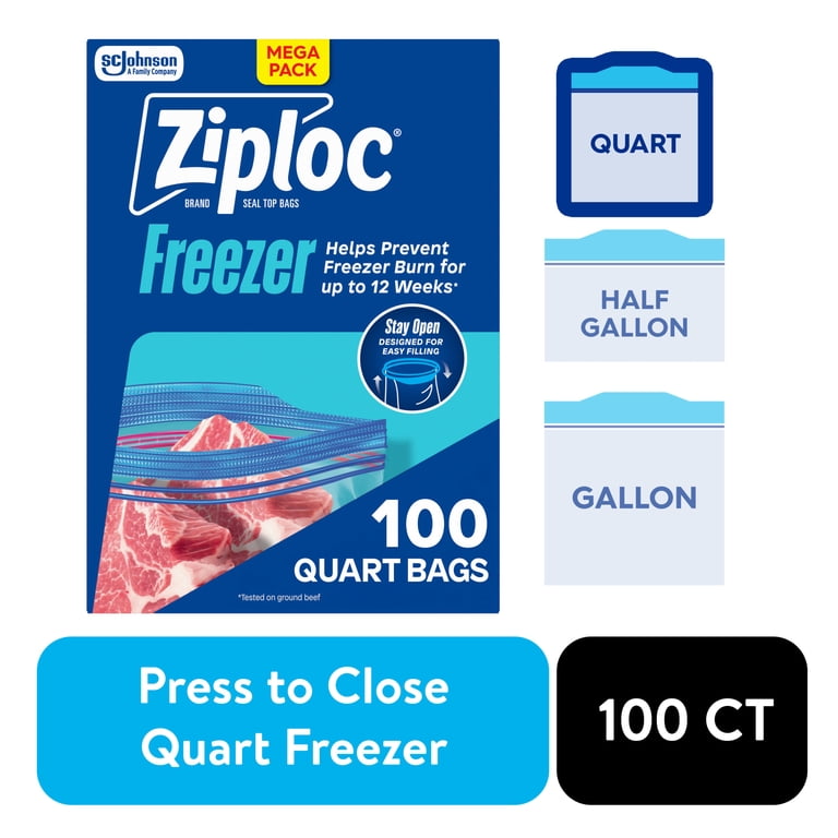 Freezer Quart Food Storage Bags, 100 Count photo 2