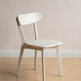 thumbnail image 5 of Firmoz Solid Wood Dining Chair, Mid Century Modern Curved Backrest with Upholstered Seat for Kitchen, White, 5 of 10