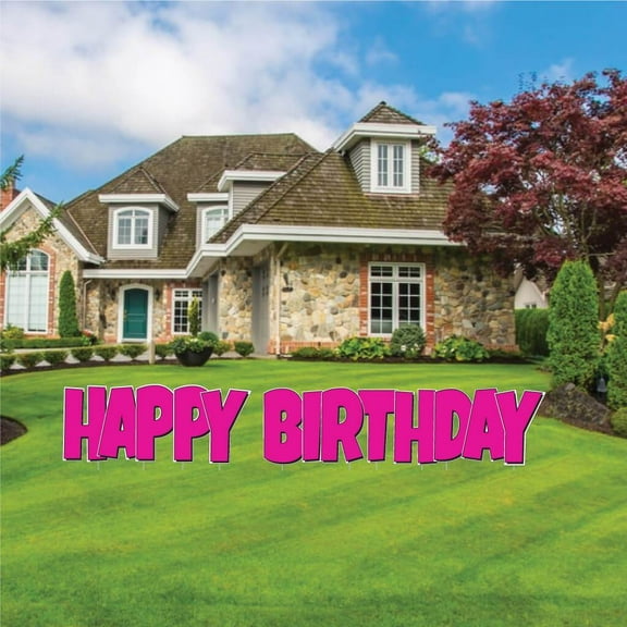 VictoryStore Pink EZ Happy Birthday Display, Rhodamine Red Easy Setup Birthday Decorations, 19864