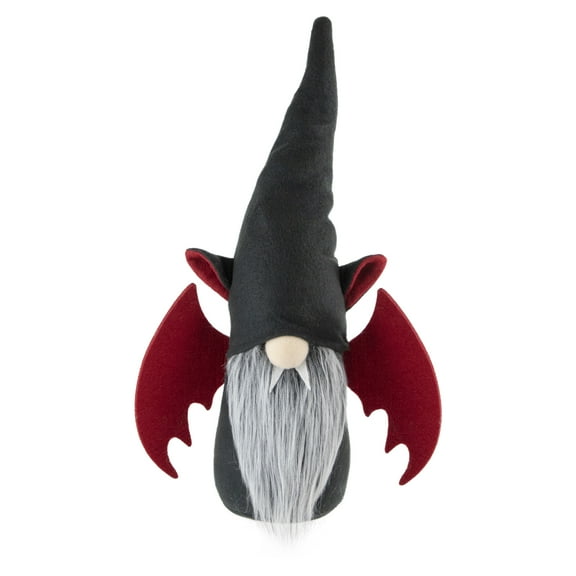 18" Black and Red Halloween Gnome with Bat Wings - Male