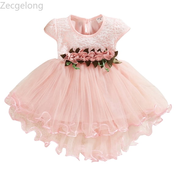 Zecgelong Toddler Girl Tulle Dress Summer Ruffle Sleeveless Baby Girl Fashion Casual Dresses Size 12-18 Months Pink