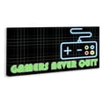 thumbnail image 2 of Stupell Industries Contemporary Gamers Never Quit Neon Canvas Art, 24 x 10, by Kim Allen, 2 of 8