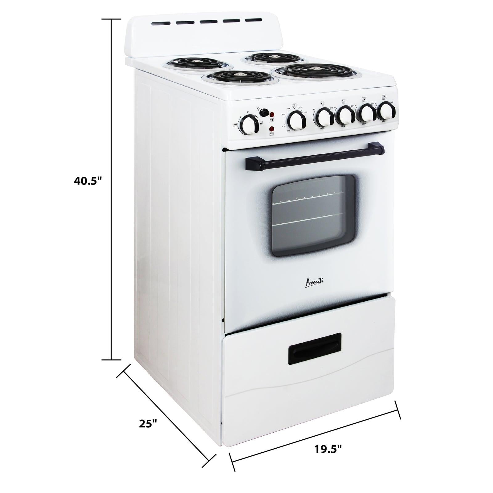 Avanti 20" Electric Range Oven with Framed Glass Door, in White (ERU200P0W)