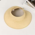 thumbnail image 4 of YAOBAMM Portable Sunshade Hat Beach Hat Solid Color Wide Brim Empty Top Sunshade UV Breathable Adjustable Foldable Color Matching Summer Vacation, 4 of 7