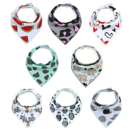 

Joyfay 8-Pack Baby Bibs Unisex Bandana Sets for Boys Girls D08-8