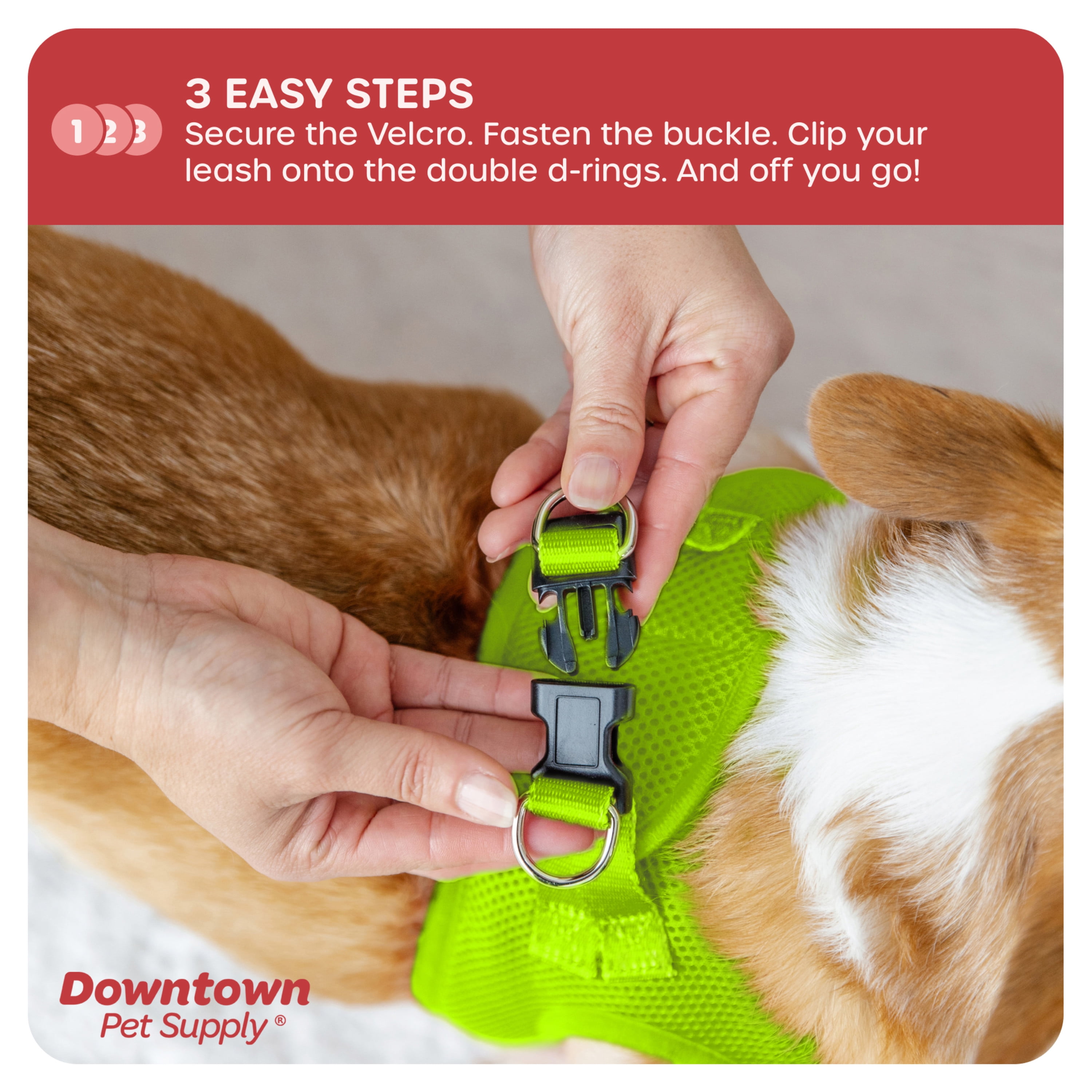 Downtown Pet Supply Step In Dog Harness For Small Dogs No Pull, Medium, Atomic Yellow