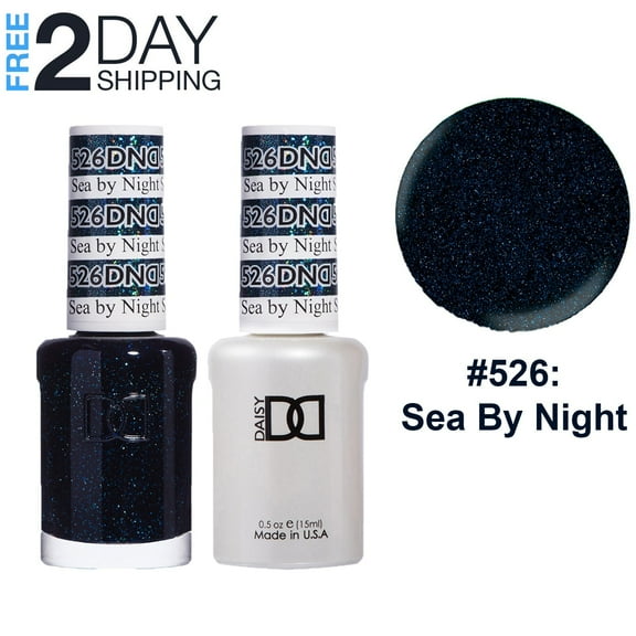 DND Gel Nail Polish & Nail Lacquer Set Soak Off Duo Set - #526 Sea By Night, 0.5 oz